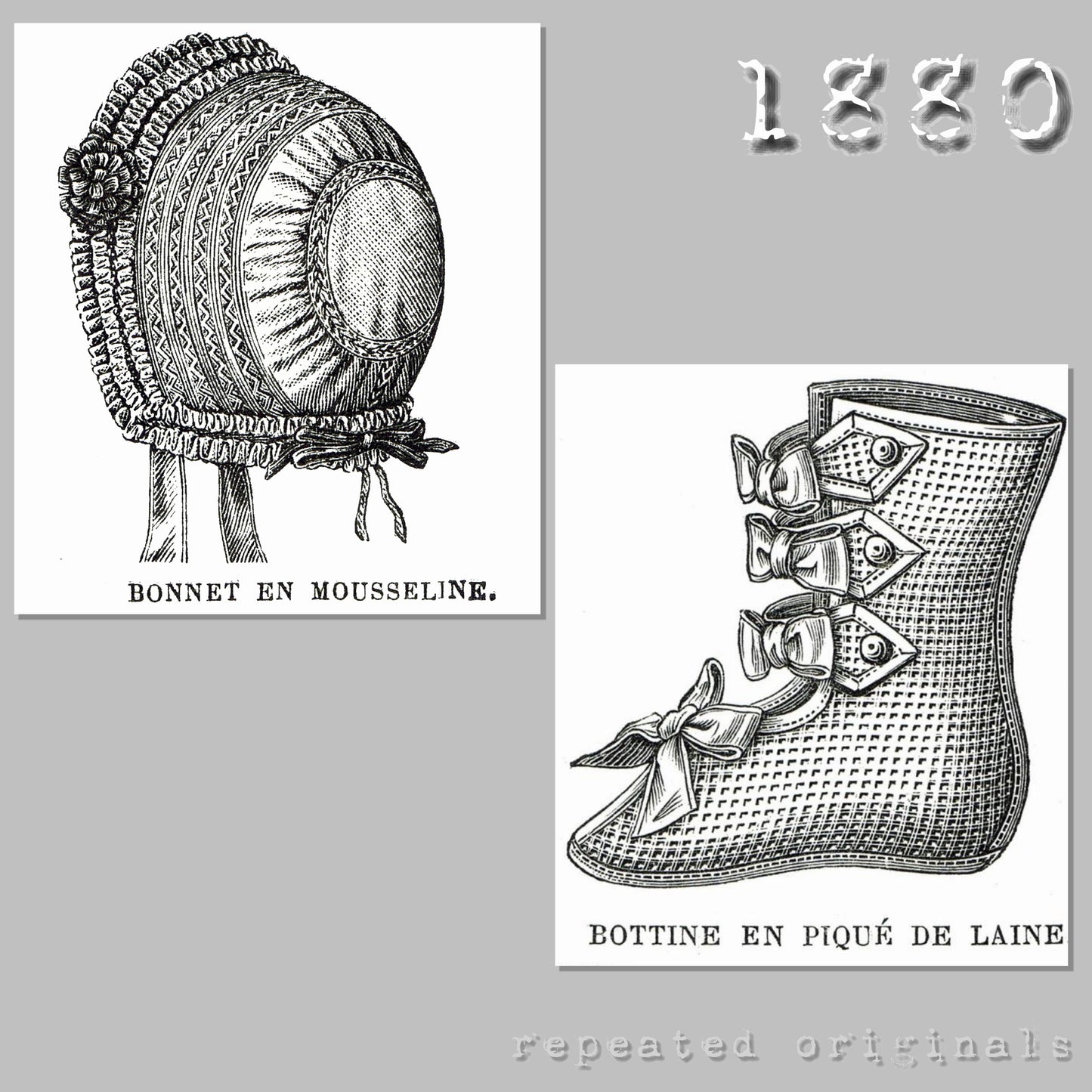 1880 Infant Clothing & Portable Bed Sewing Pattern - INSTANT DOWNLOAD PDF