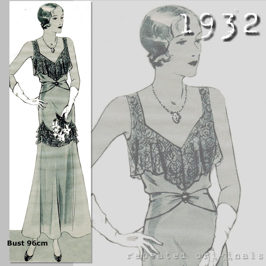 1932 Evening/Formal/Bridesmaid Dress Sewing Pattern - INSTANT DOWNLOAD PDF