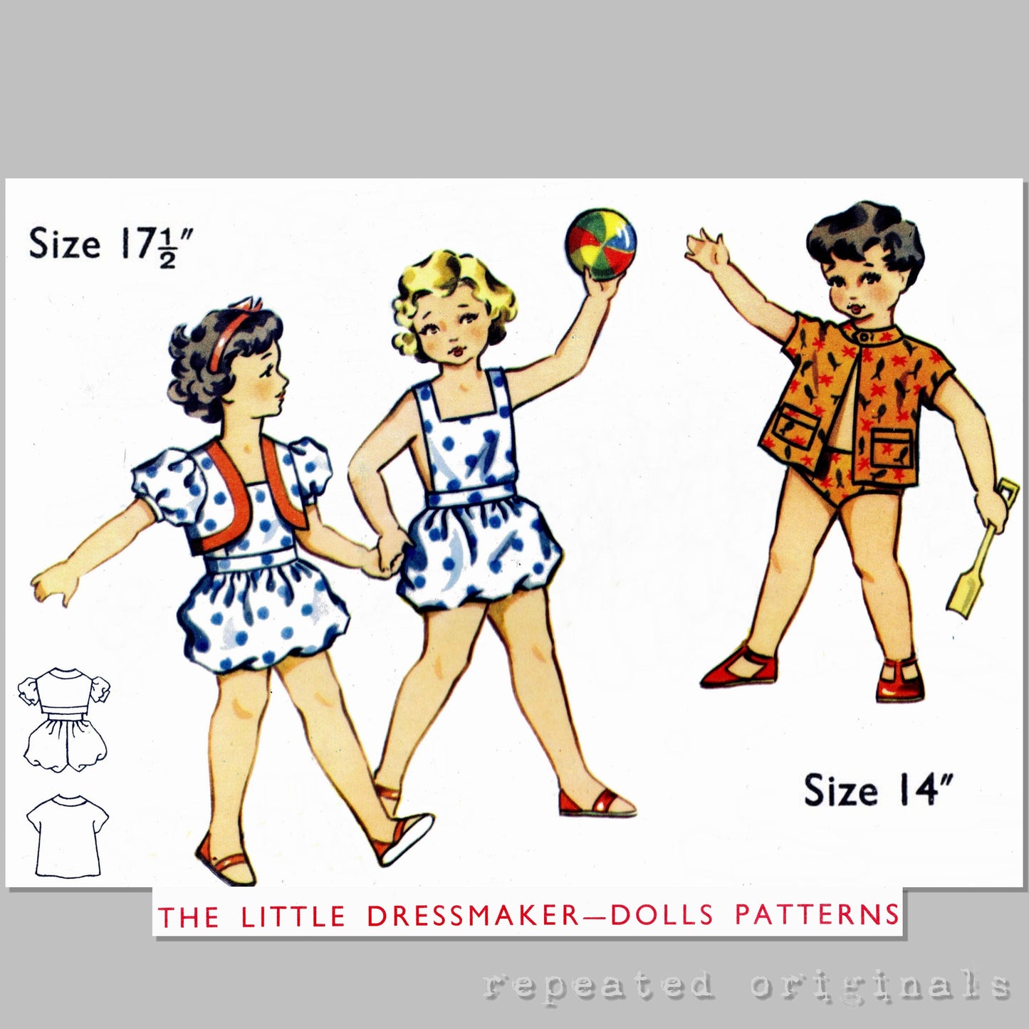 1950s 'Draft at Home' PDF Sewing Patterns (17 Styles for assorted sized boy and girl dolls) - INSTANT DOWNLOAD PDF