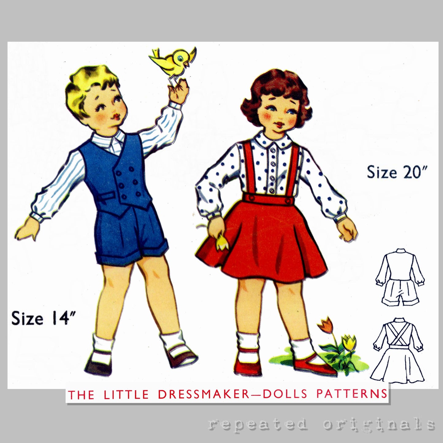 1950s 'Draft at Home' PDF Sewing Patterns (17 Styles for assorted sized boy and girl dolls) - INSTANT DOWNLOAD PDF